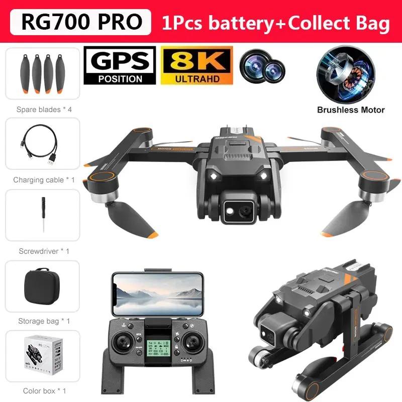 2025 RG700 Mini Drone 8K Dual Camera ESC 5G FPV Brushless Motor GPS Return Automatic Foldable RC Quadcopter Best Selling Drones