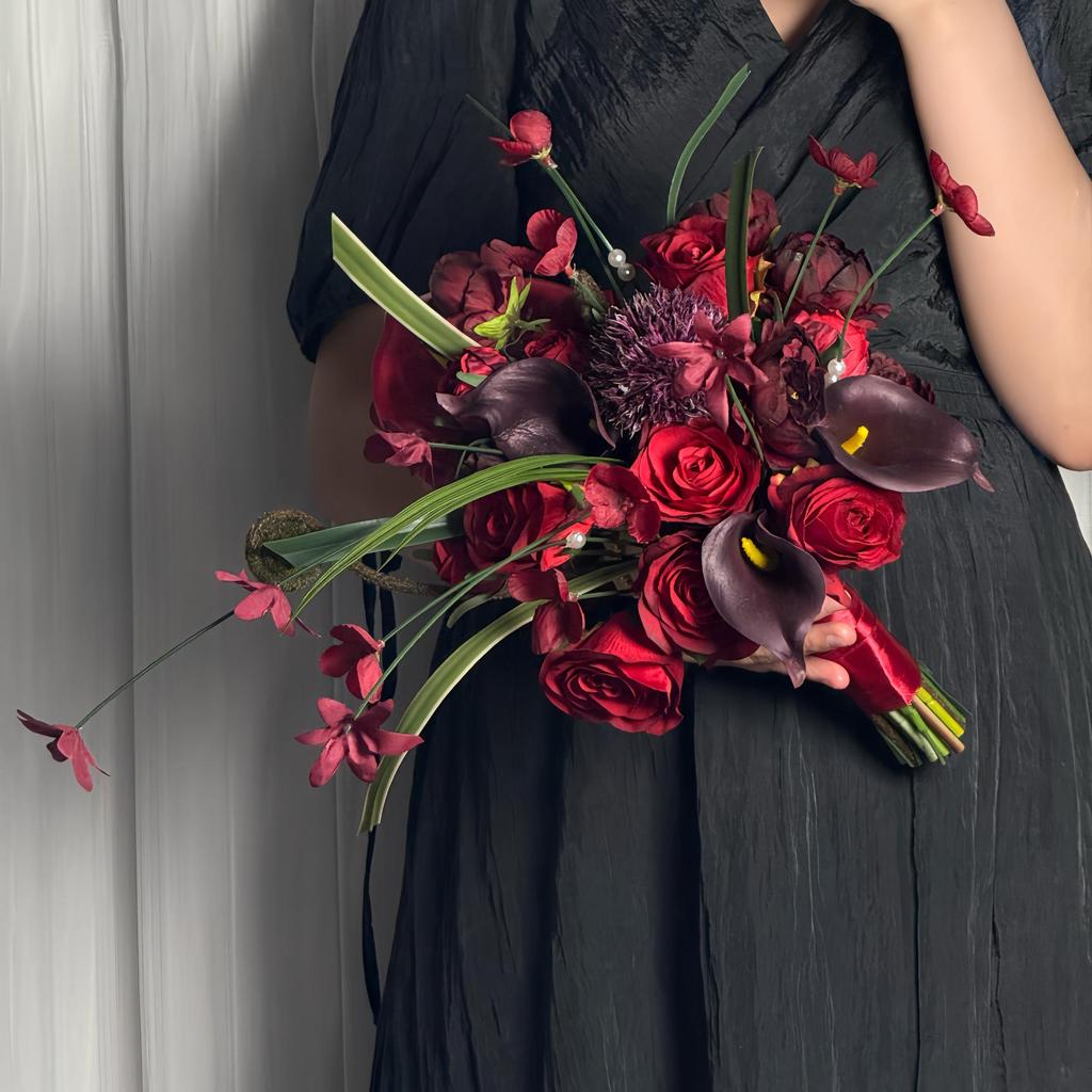New Bride Wedding Bouquet - Lily & Rose Bridal Simulation Bouquet