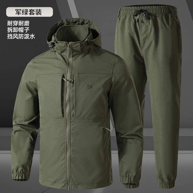 Tuta Mimetica da Uomo Resistente all'Usura Antivento Strumenti di Allenamento Abbigliamento da Lavoro per la Protezione Esterna