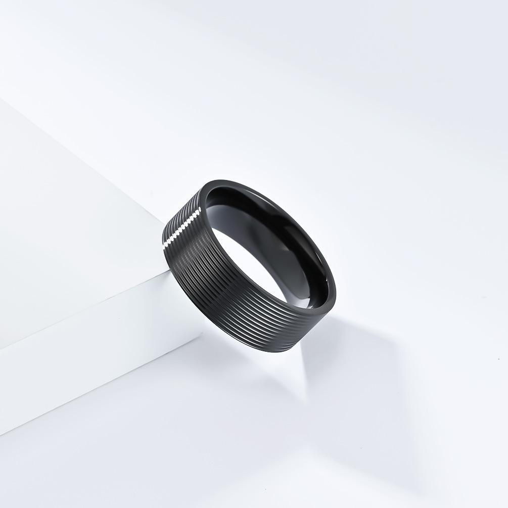 New Simple Car Line Titanium Steel Ring Ring Men and Women Niche Personality Neutral Cold Wind Light Luxury Hand Jewelry