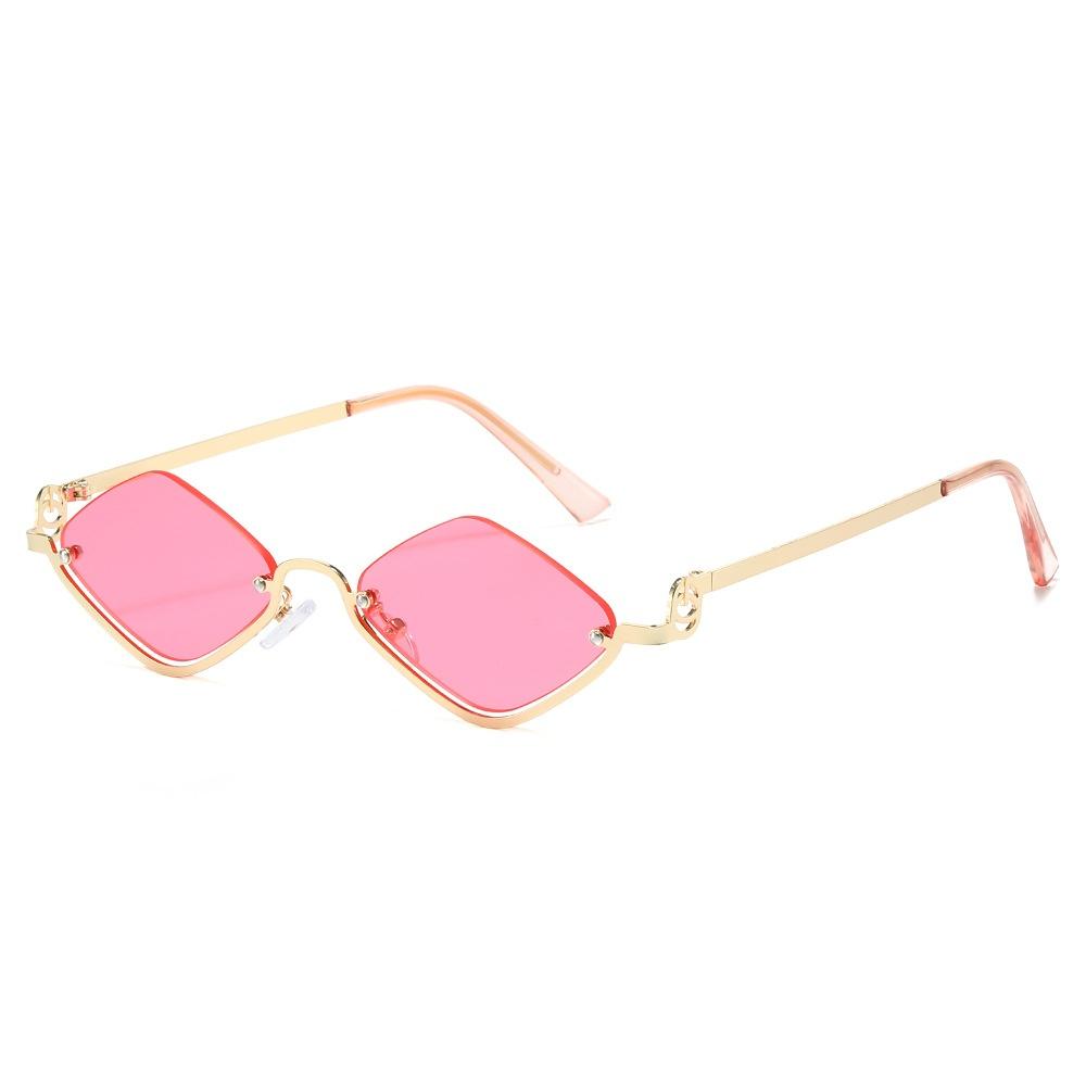 New Luxury Metal Half Frame Diamond Women Sun Glasses Retro  Design Trend Simple Casual Men Sun Glasses UV400