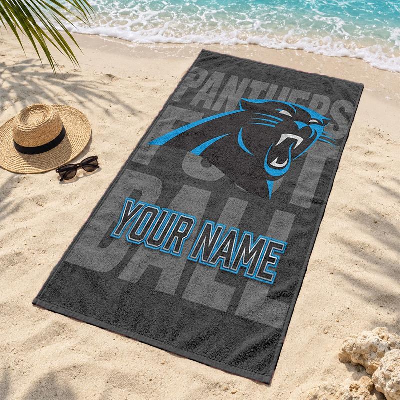 Carolina Panthers Custom Name Beach Towels Also Serve As Bath Towels Summer Essential a Musthave for the Outdoors the Beach and the Pool
