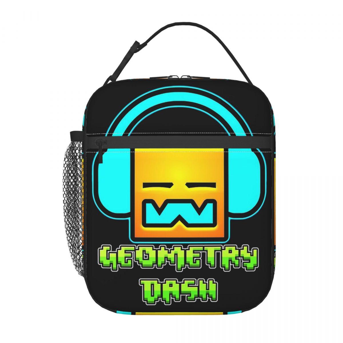 Geometry Dash Game Music Cute Geometric Insulated Lunch Bag for Women Children Leakproof Food Boxes Thermal Lunch Box Tote One Size