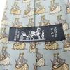 Used HERMES Tie Ship Motif Silk Dark Marks Green Business
