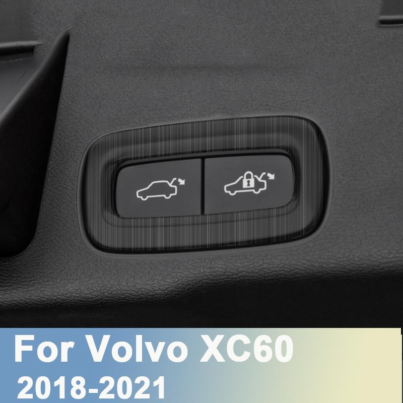 Stainless Steel Car Rear Door Electric Trunk Switch Button Frame Cover Trim Stickers For Volvo XC60 2018 - Accessories