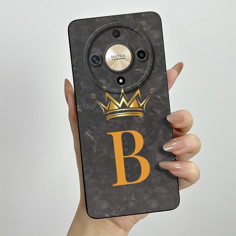 For Honor X9b Case Honor X9A Honor Magic 6 Lite Magic 5 Lite Phone Case Crown Letters Full Matte Anti Drop Soft Protective Cover