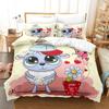 Cartoon Sheep Duvet Cover Set Cute White Sheep Flowers Pattern King Queen Full Size For Kids Boy Girl Gift Polyester Bedding Set