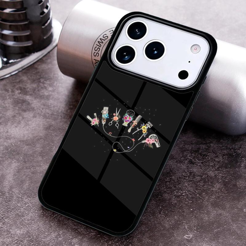 Hair Stylist Barber Hairdresser Tools Phone Case for iPhone 17 16 15 Pro Max Air 14 13 12 11 Plus Shockproof Cover