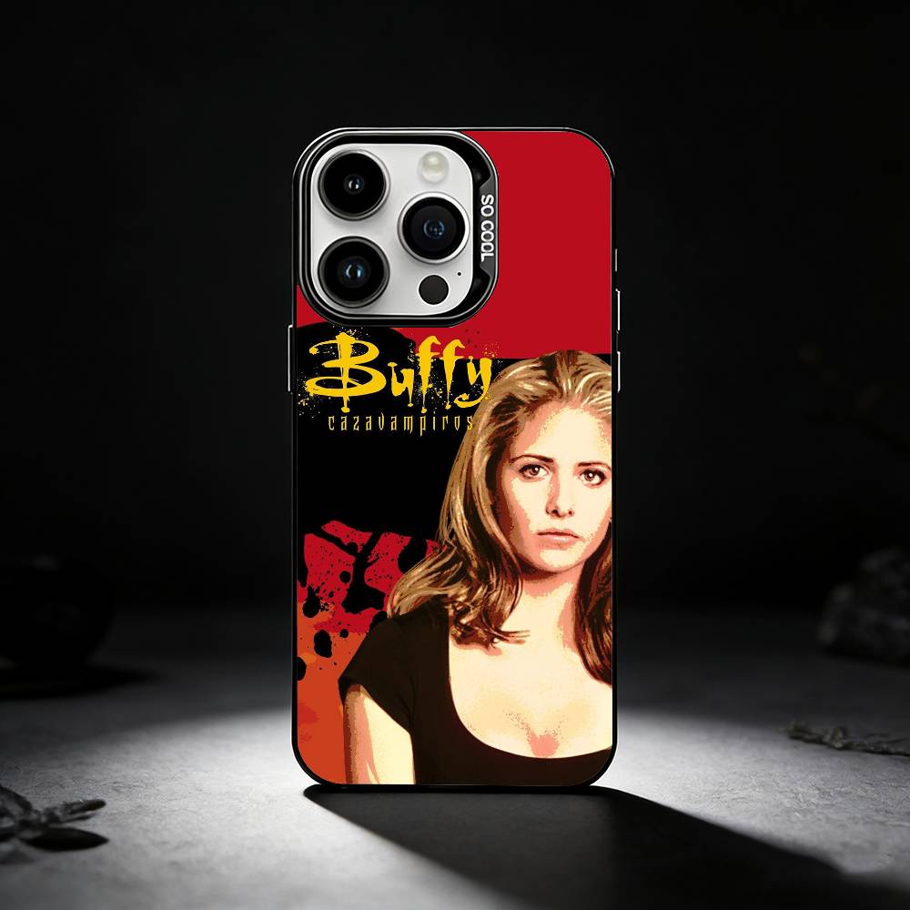 B-Buffy the Vampire Slayer Phone Case For iPhone 17,16,15,14,13,12,11 Plus,Pro Max,XS,Colored silver phone case