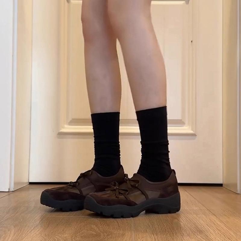 Niche ballet style bow women's new retro versatile comfortable one-pedal casual sports shoes