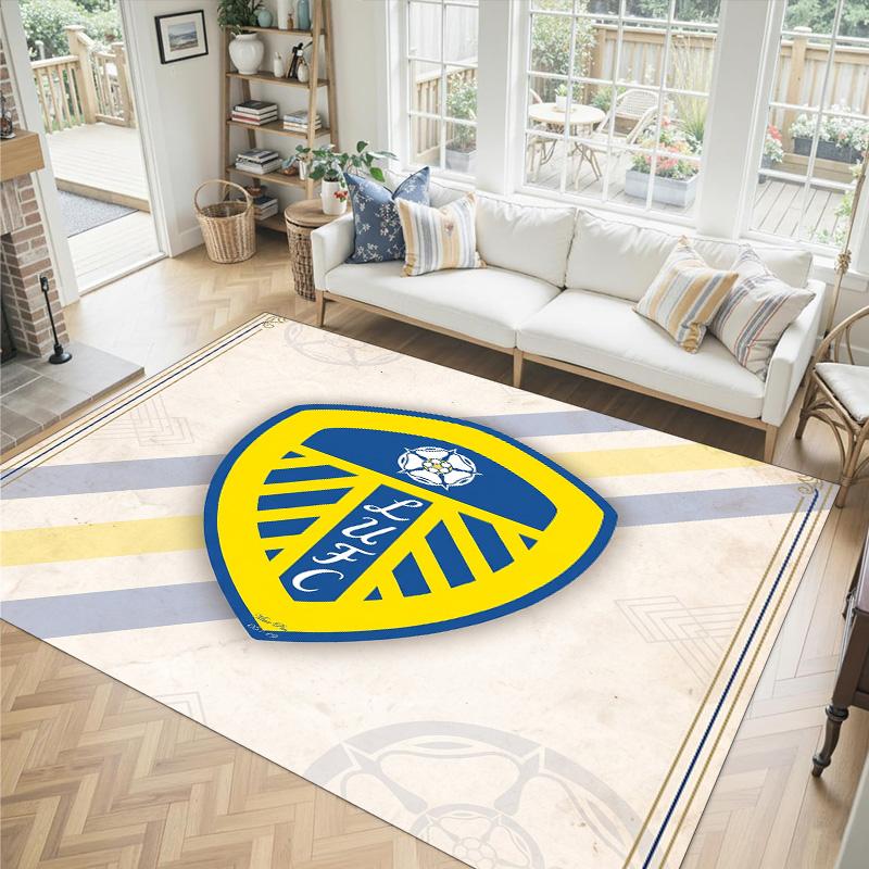 Leeds United Design Crystal Velvet Carpet Cozy Non?Slip Printed Rug For Bedroom Living Room Entrance