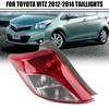 Compatible with Toyota Vitz 2012-2014: Rear Taillight Housings, Brake Lights, Turn Signals, and Reversing Light Covers.