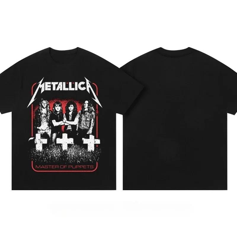 Metallica Master of Puppets T-Shirt Men Women Short Sleeve Retro Band Tops Brand Tees Streetwear Y2k Clothing Oversized T-shirt