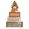 4Pcs Football Table Decorations Football Tiered Tray Decor Sport Game Centerpiece Sign Decorative Rugby Stack Block Gift for Fans Club Tailgate
