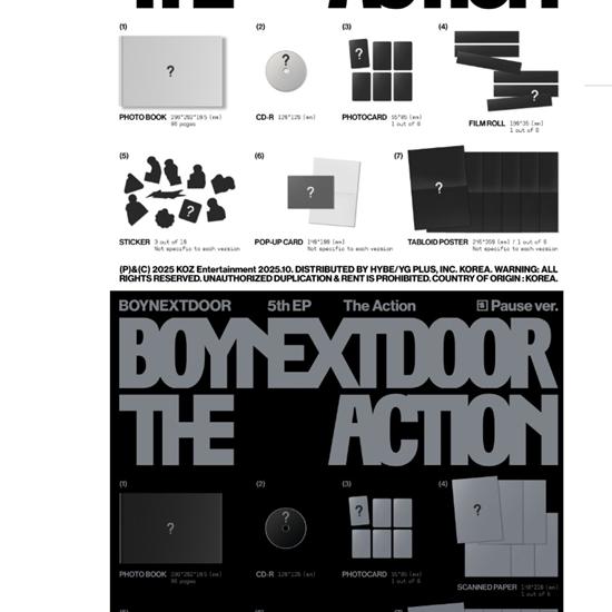 BOYNEXTDOOR - 5th Mini Album - ?The Action ?(Play Ver. / Loading Ver. / Pause Ver.) - Release 2025-10-20