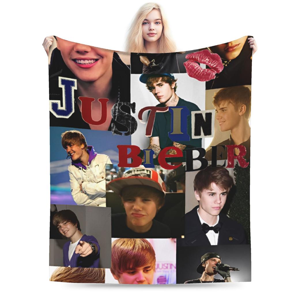 justines bieberes pop singer Blanket Multiple Sizes Cozy and Lightweight Throw Blankets for Sofa Couch and Bed