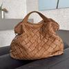 Soft Leather Woven Tote Bag for Women, Simple Daily Commuting, One Shoulder Armpit Bag, Retro Handbag