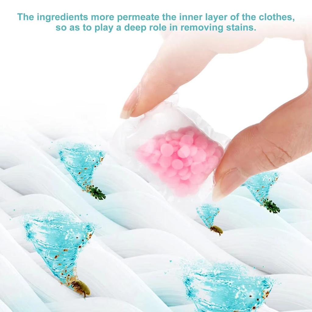 100pack Laundry Beads Premium Fragrance Long-lasting Scent Gentle Odor Remover Fabric Softener & Freshness Clothes Cleaning Pods