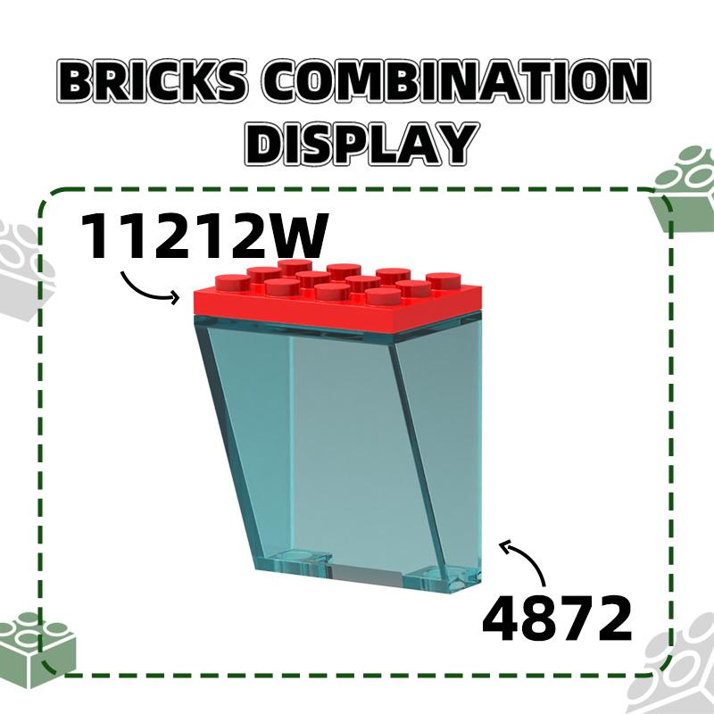 18Pcs/lot 4872 Windshield 3x4x4 Glass Window Construction Bricks MOC Accessories Works With Featuring Blocks Kids Playthings Gift Idea Box