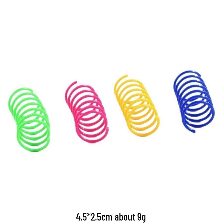 Zestaw zabawek sprężynowych dla kota: Kolorowy, 4-częściowy do samodycznej zabawy i rozrywki