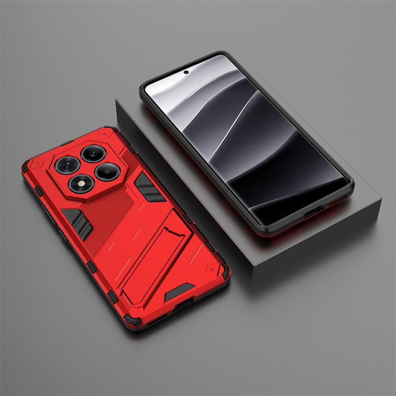 Punk bracket Phone Case For Xiaomi Redmi Note 14 4G Global Case Shockproof For Redmi Note 14 Pro 4G Funda Back Cover