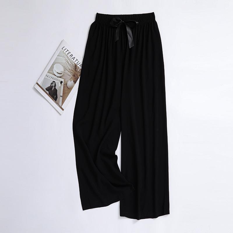 Damen Übergröße Baumwolle Viskose Pyjamahose, Cartoon-Blumendruck, Lockere Neun-Punkt-Strandhose, Outdoor-Bekleidung