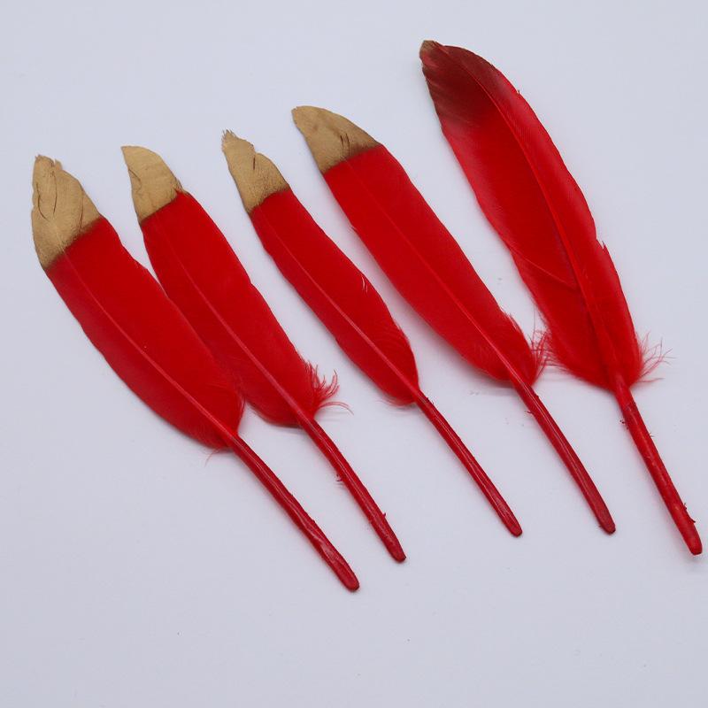 Kleines gerades Messer Farbverlauf Zweifarbig Feder Gänsefeder DIY Schmuckzubehör Kunsthandwerk Dekoration Handgemachte Materialien