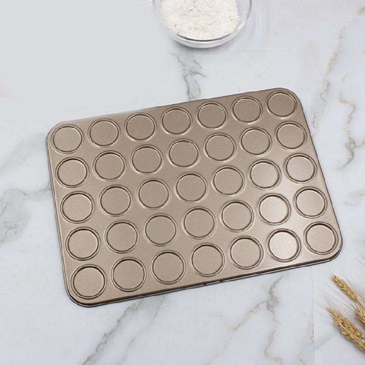 35-Tassen Antihaft-Macaron-Backblech Stahl Backgeschirr für Kuchen Gebäck Keksform Küche