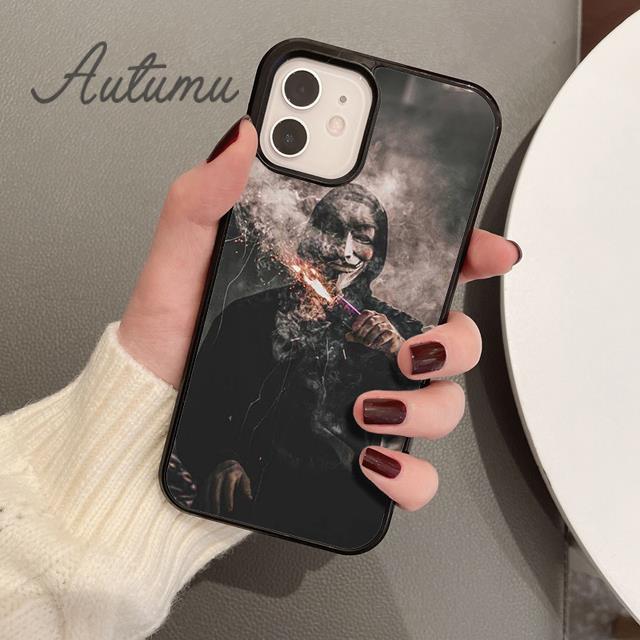 Hacker Anonymous Phone Case for iPhone 11 12 13 14 Pro Max Mini XR XS SE 2020 7 8 Plus Samsung Galaxy S21 S22 Cover Shell Coque