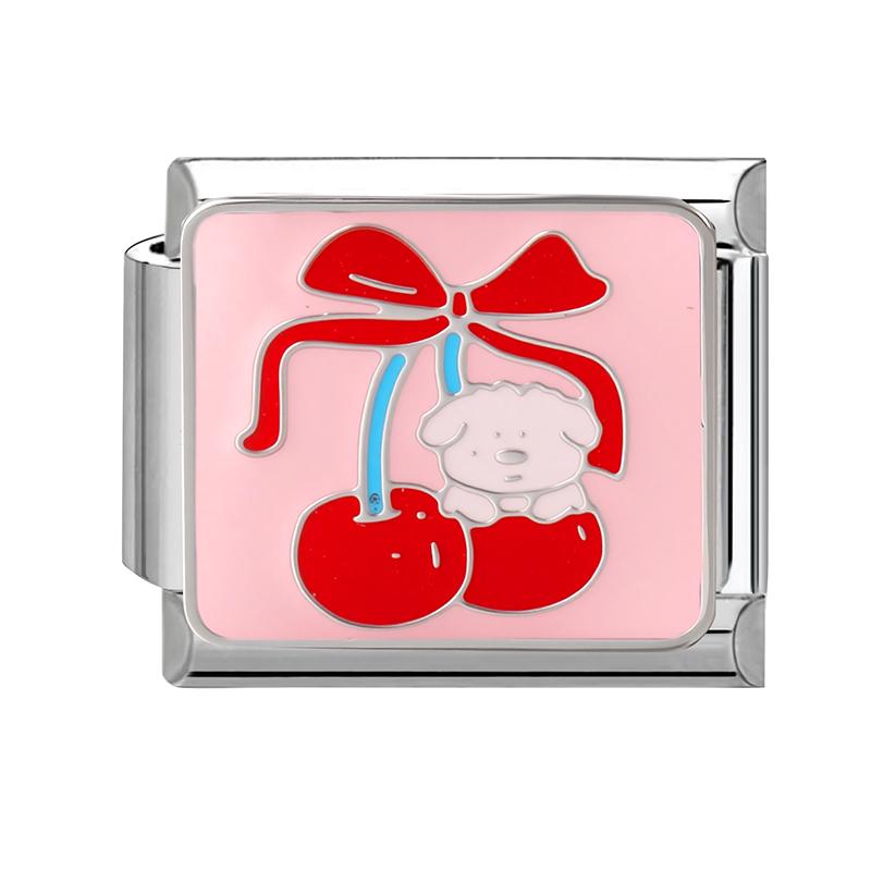 

Fashion Clock Fish Flower Butterfly Heart Teeth Star High Quality Charm Links Fit 9MM Stainless Steel Bracelet DIY Making Gifts