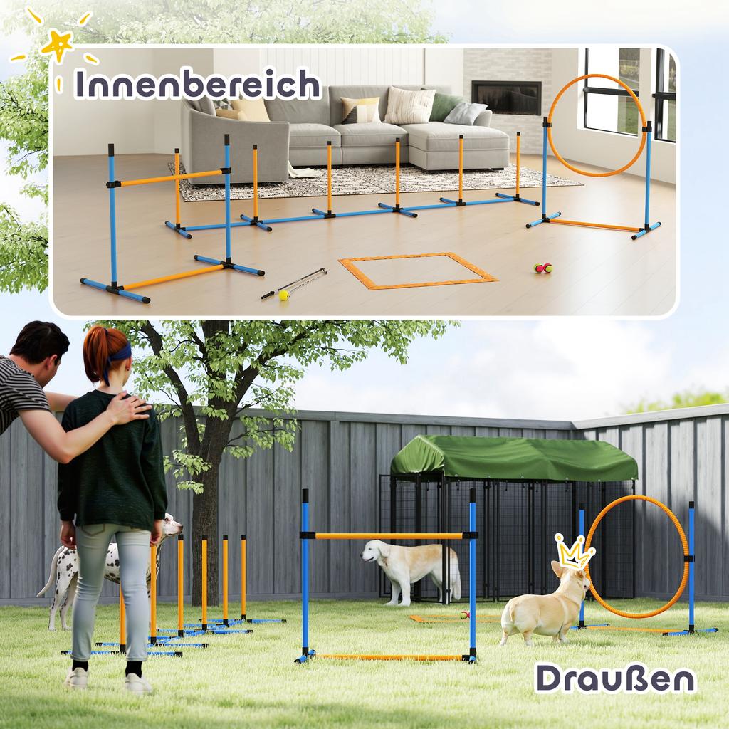 Agility Set Dogs 7 Piece Agility Equipment For Dog Training Plug In Hurdle Set For Games Training