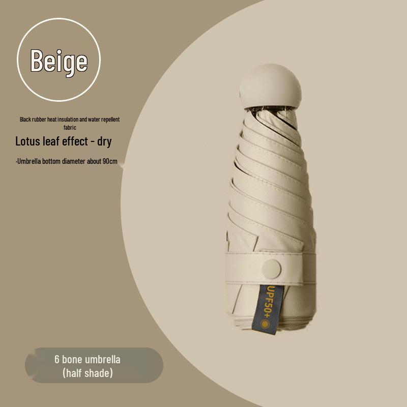 

Легкий зонт-капсула с защитой от УФ-лучей - Портативный солнцезащитный зонт двойного назначения для женщин, для солнечных и дождливых дней