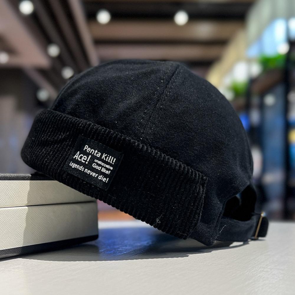 Corduroy Beanies Bonnet Retro Brimless Hat Fashion Sailor Cap Outdoor