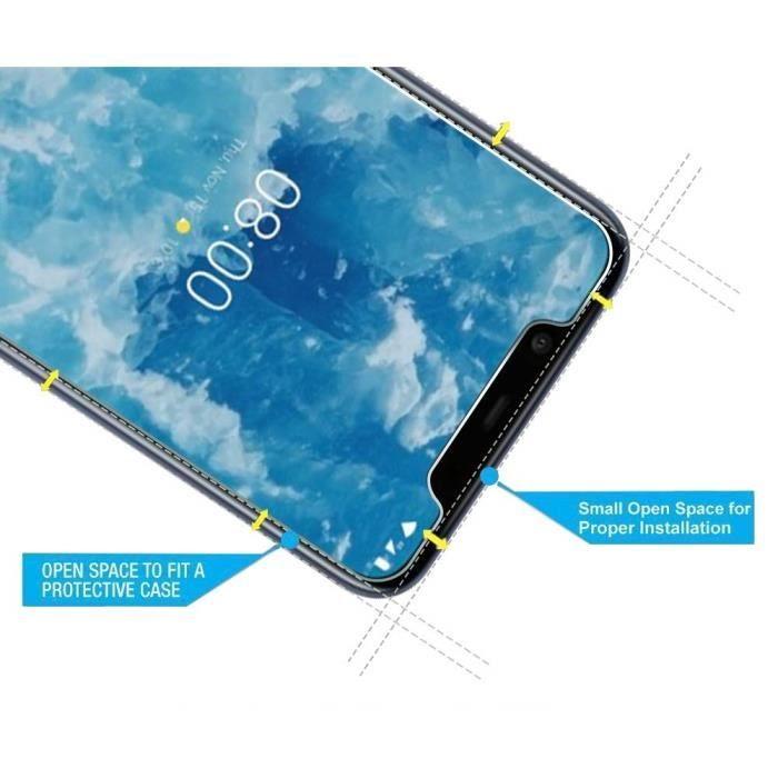 Screen Protector Glass Film - PHONILLICO - Nokia 8.1 - Tempered Glass - Ultra Resistant - Anti Scratch