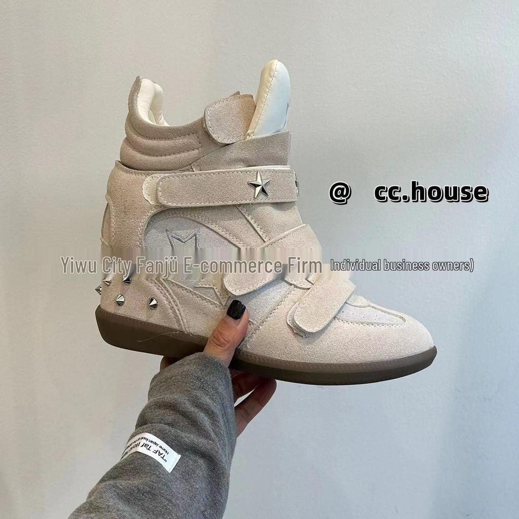 Simedeng FASTTRACK Genuine Leather Wedge Sneakers - Color Block Women's Casual Sports Style