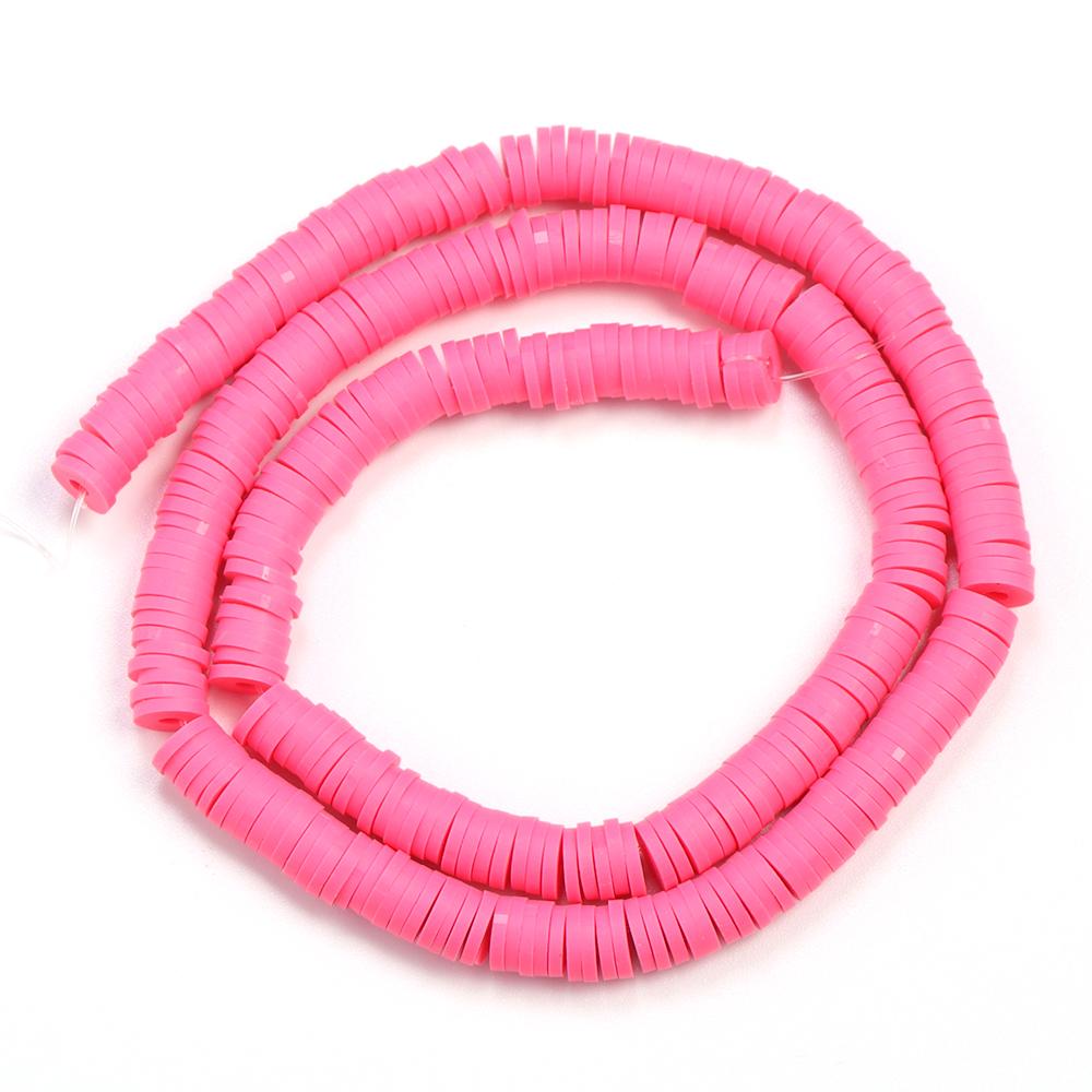 1 Strang 6mm Mehrfarbige Polymer Clay Perlen Flach Rund Handgemacht Lose Abstandene Perlen Für Schmuckherstellung DIY Armband Ohrringe Basteln