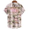 Hawaiian Shirts For Male Flower Pattern Men's Casual Short Sleeved Top Summer Oversized Streetwear Original Men Clothing