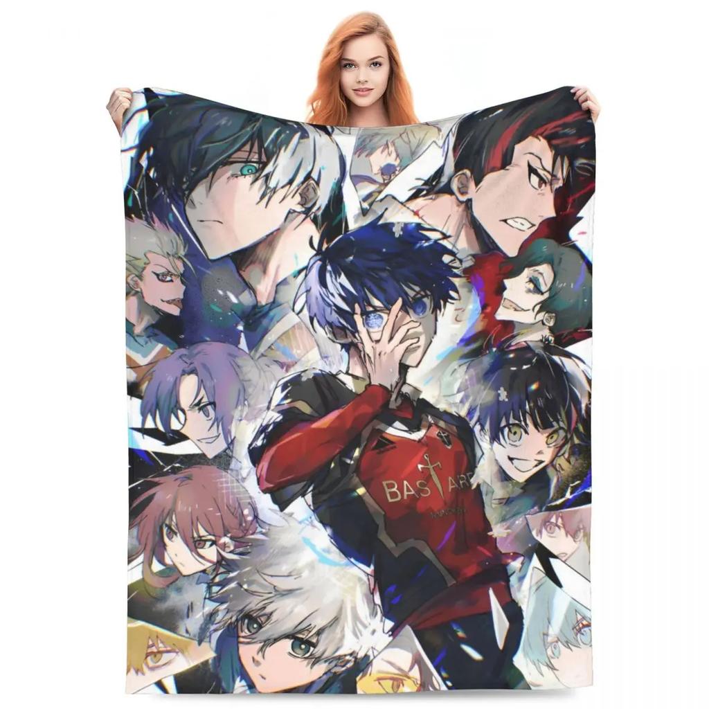 Blue Lock 2 Blankets Manga Anime Plush Novelty Breathable Throw Blanket for Home Restaurant Spring/Autumn