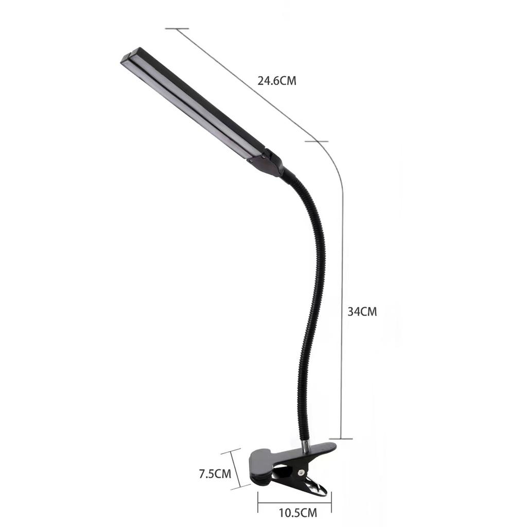 Clip On Desk Lamp Dual Head Eye Care Dimmable LED Night Light for Student Children   Reading Bedside