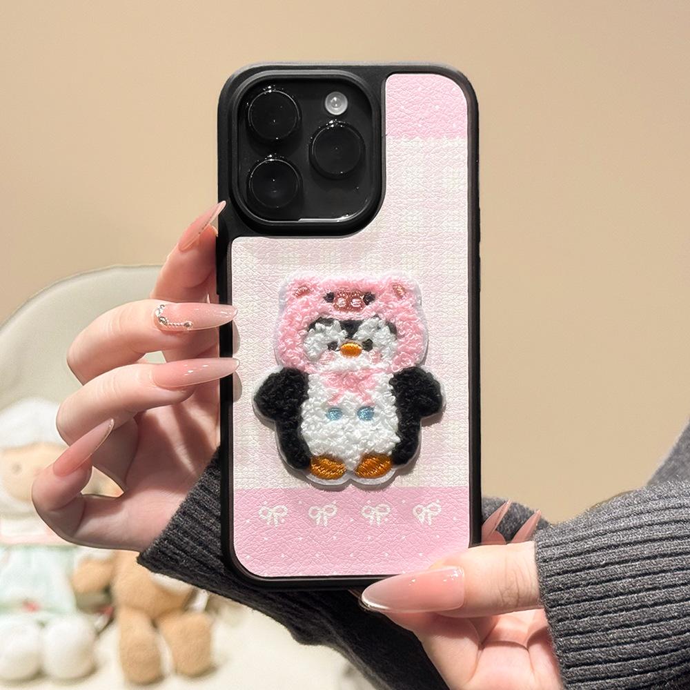 Autumn and Winter Ins Wind Leather Pattern Mobile Phone Case Is Suitable for Apple 17Promax Protective Case Ins Wind iPhone15/16