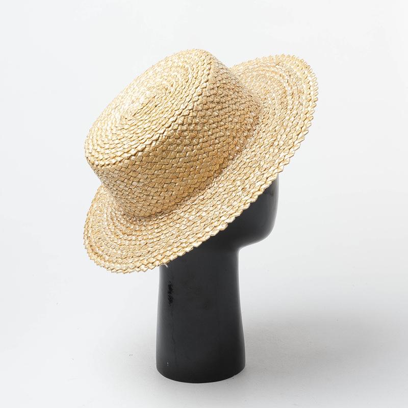 Garden Supplies My Women's Beige 202203-Nu Summer Handmade Natural Straw Pineapple Pattern Weaving Fedoras Hat Outdoor Men Leisure Panama Jazz Cap 57Cm