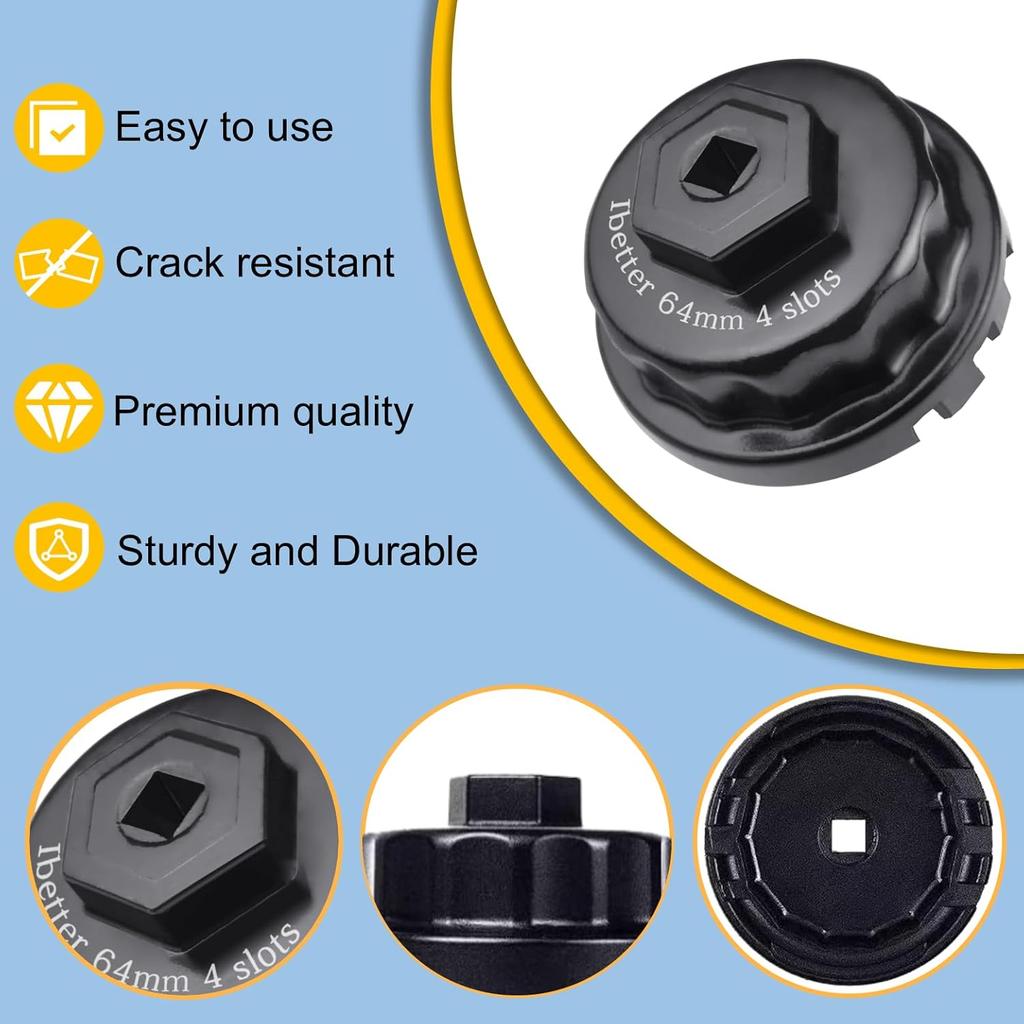 Oil Change Tool Kit, 04152-YZZA1 Oil Filter Tool, Oil Filter Wrench, Drain Plug, Gasket For Select Toyota, Tacoma, Camry, Tundra, RAV4, Highlander,