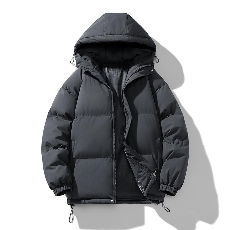 Winter Cotton-padded Men's Hooded Bread Clothes Couple Thickened Cotton-padded Loose Casual Cotton-padded Jacket Warm Feather Jacket Men