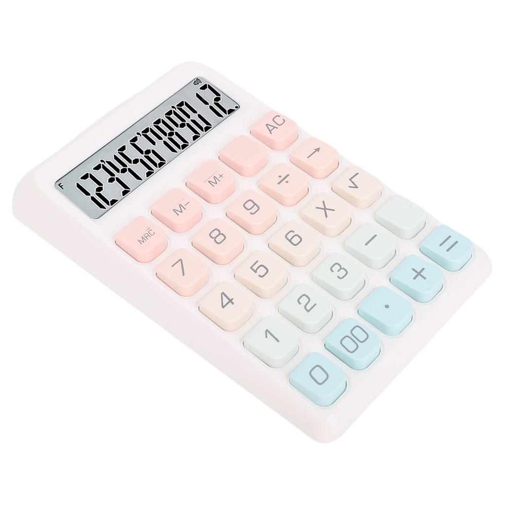 Desktop Calculator 12 Digits LCD Display Large Buttons Ladder Keypad Calculator for   School