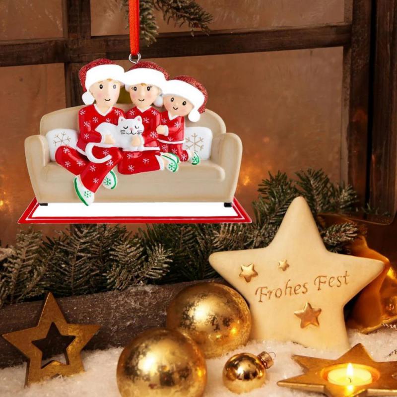 Christmas Tree Family Ornament Hanging Pendant Reindeer DIY Name Card For Holiday Decor Xmas Tree Pendant Crafts Gifts