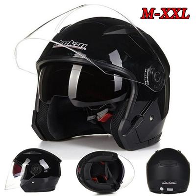 Caschi da moto Casco da moto mezza faccia ABS Casco di sicurezza elettrico per donna e uomo Moto Casque