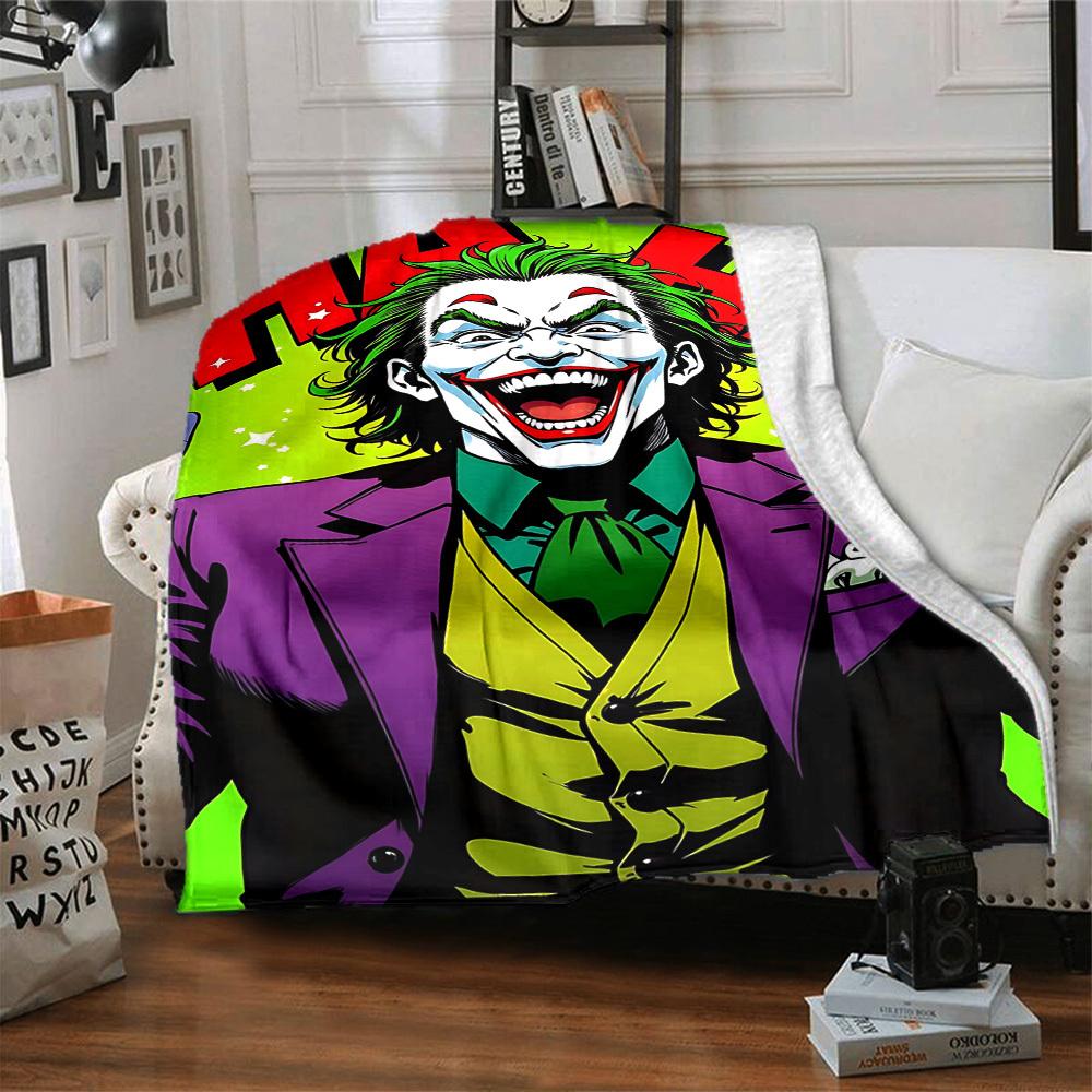 1pc Joker Laughing Themed Printed Soft and Comfortable Home Blanket, Small Throw Blanket, Nap Blanket, Suitable As a Gift L056