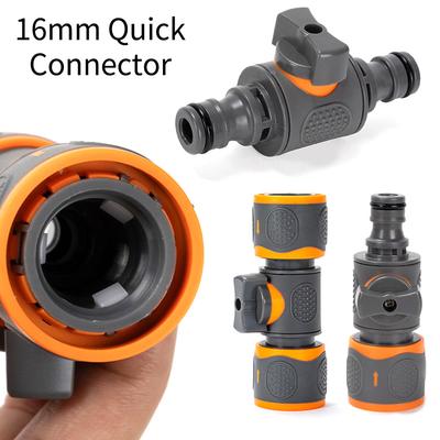 16mm Ball Valve Hose Coupling Joint Extender Connect Repair Adapter Quick Connector for Garden Irrigation Tubing Stop Water