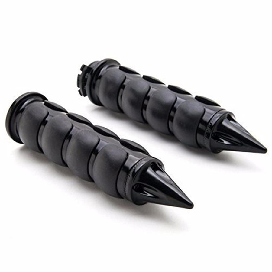 Pair 1" 25mm Universal Aluminum & Rubber Motorcycle Custom Handle Bar Hand Grips Throttle