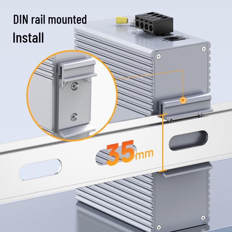 Aidicom IT168 Series Industrial Gigabit DIN Rail Switch (2-Fiber, 8-Port Ethernet)